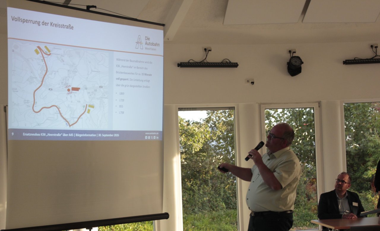 Mitarbeiter der Autobahn GmbH stellten die Baumaßnahme vor. von Wolfgang Schneider