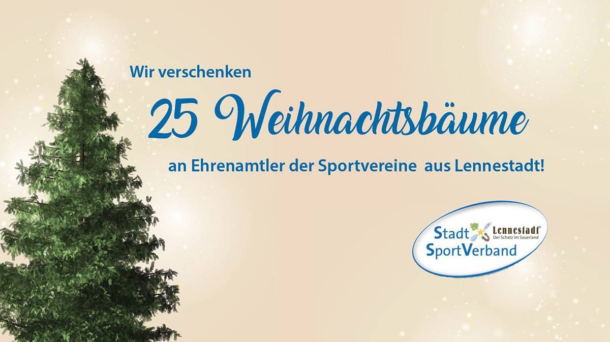 Der Stadtsportverband verschenkt 25 Weihnachtsbäume an Ehrenamtliche. von privat