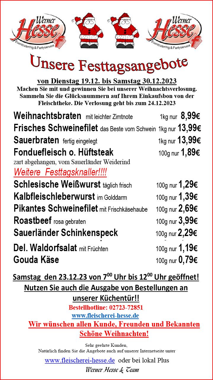 Fleischerei - Partyservice - Eventcatering Werner Hesse