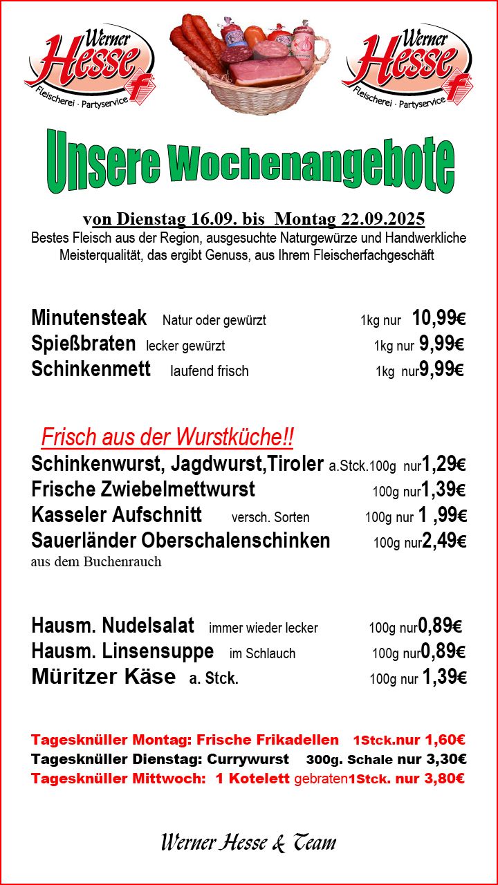 Fleischerei - Partyservice - Eventcatering Werner Hesse