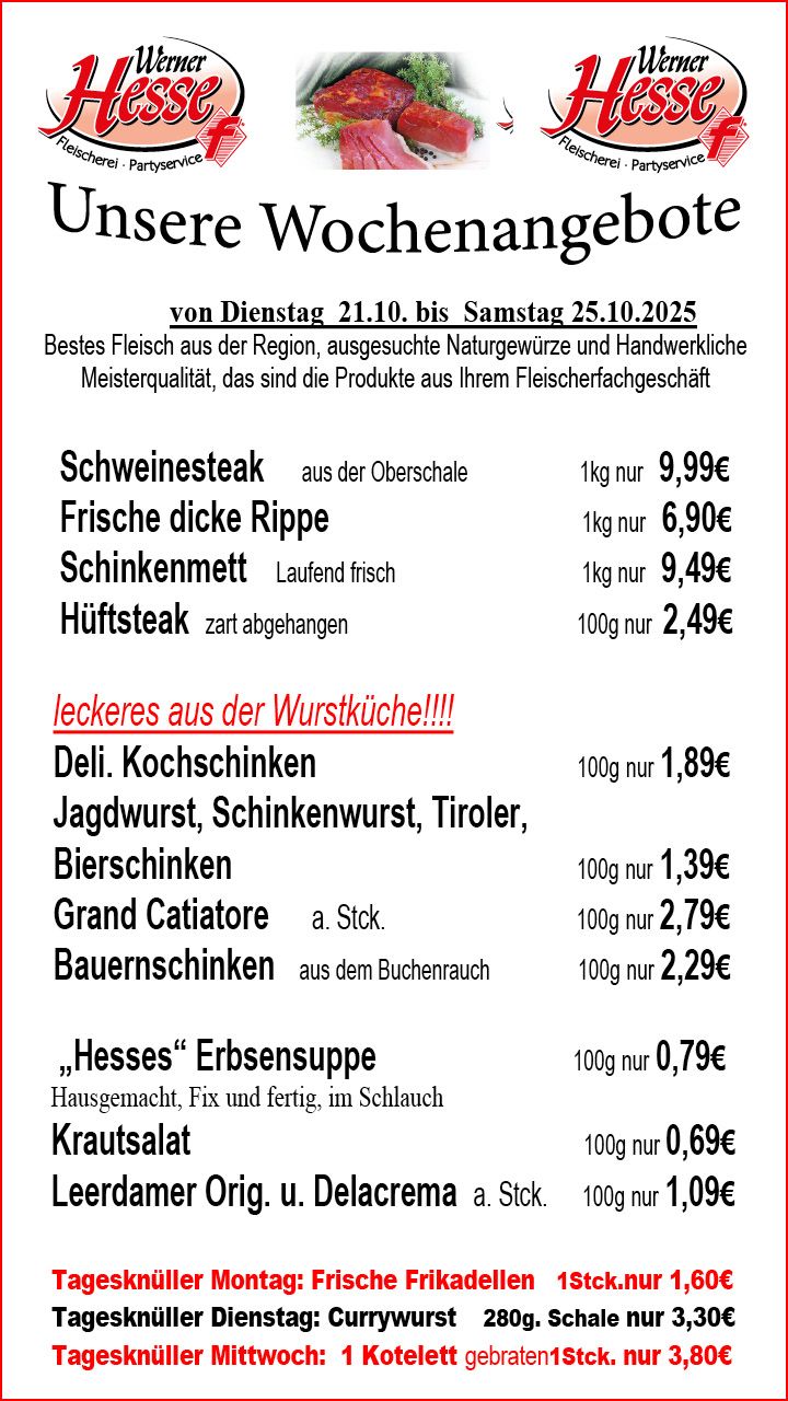 Fleischerei - Partyservice - Eventcatering Werner Hesse