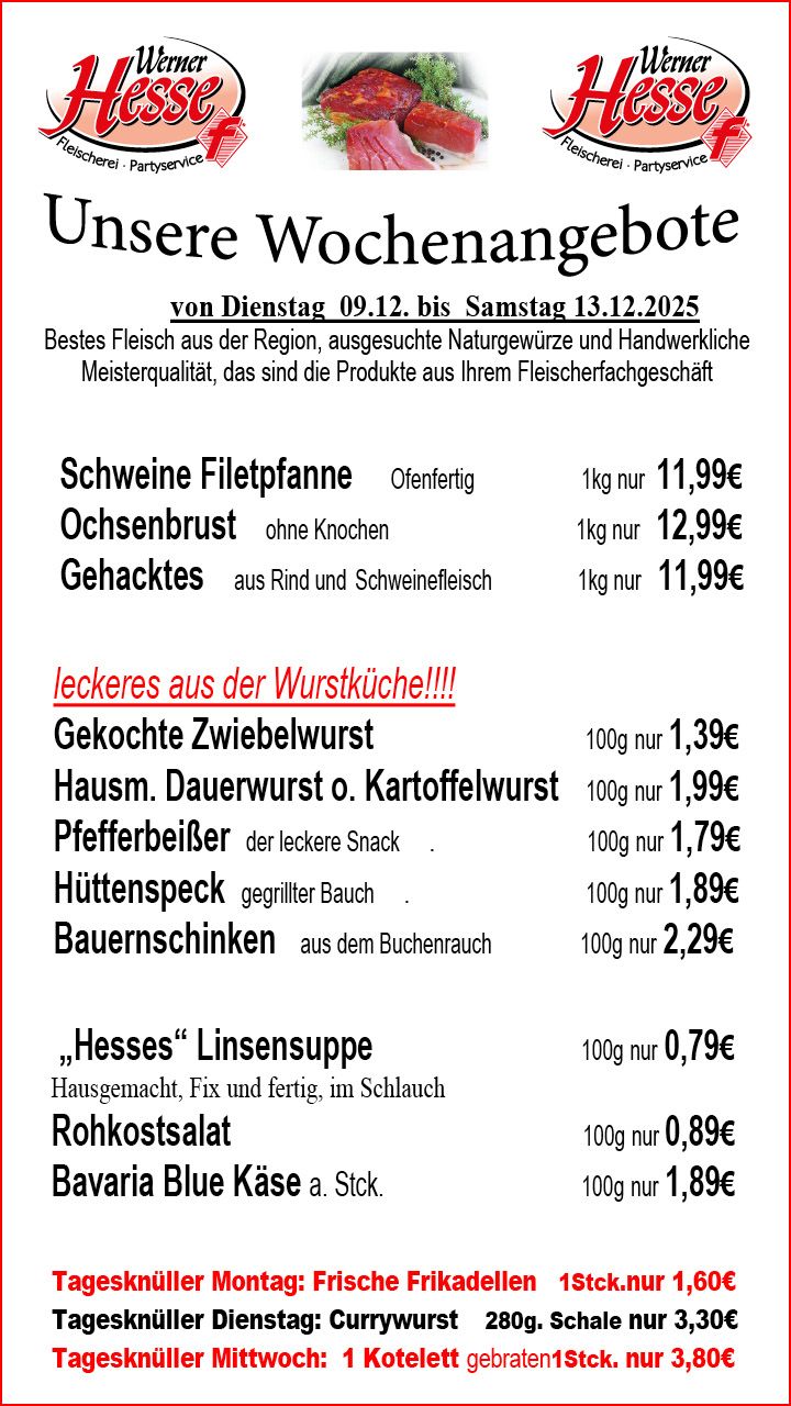 Fleischerei - Partyservice - Eventcatering Werner Hesse