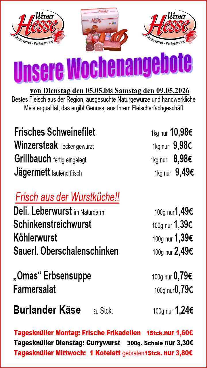 Fleischerei - Partyservice - Eventcatering Werner Hesse