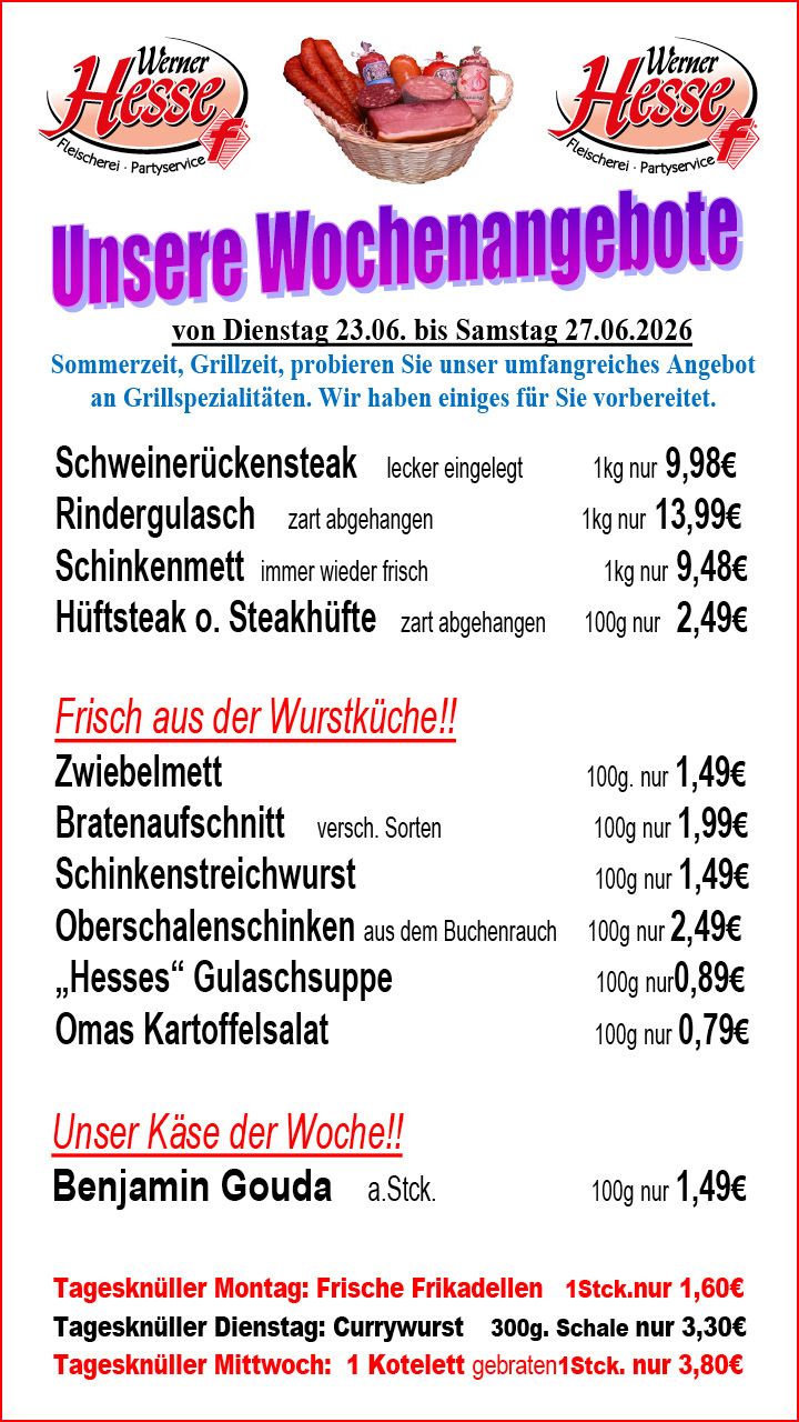 Fleischerei - Partyservice - Eventcatering Werner Hesse