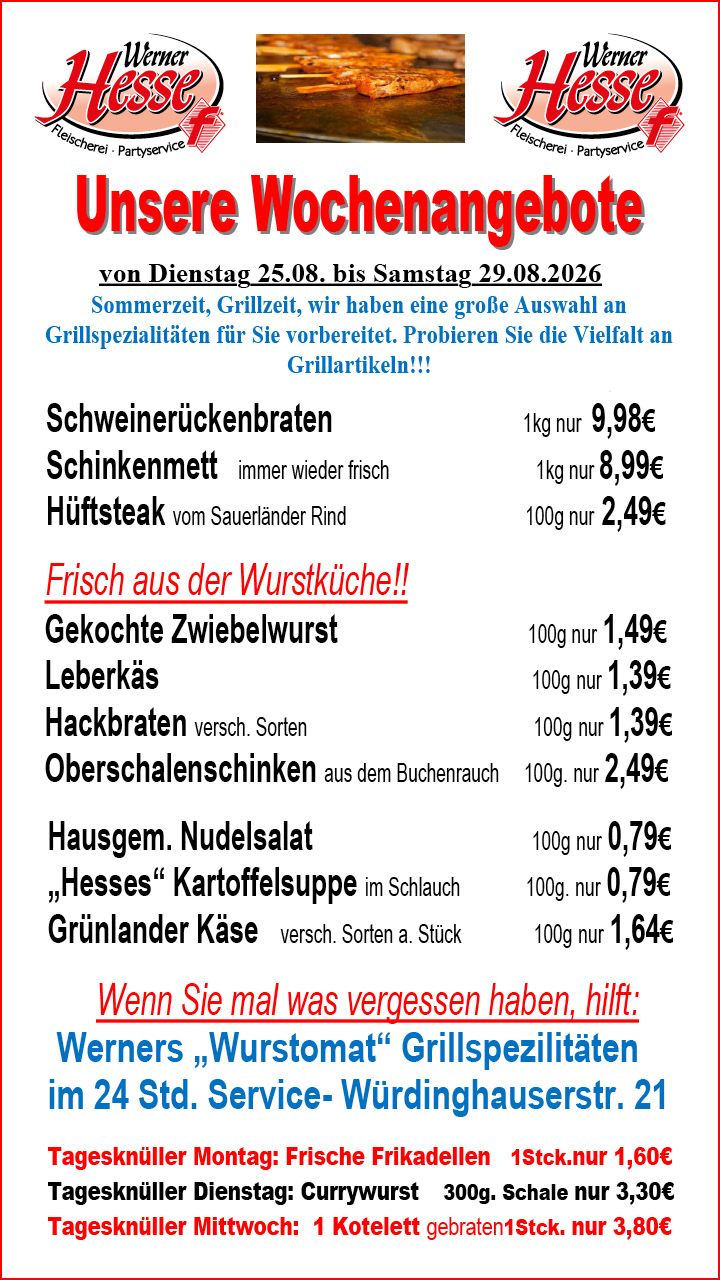 Fleischerei - Partyservice - Eventcatering Werner Hesse