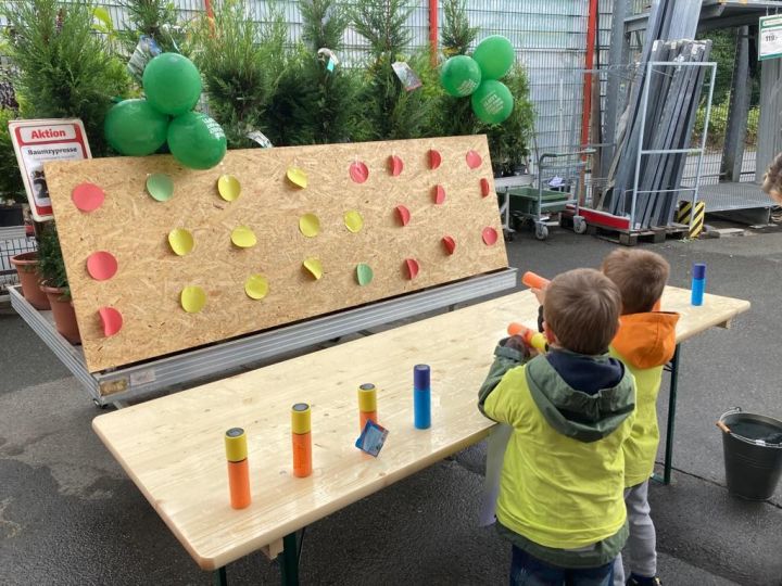 Ein Familientag für vier Kindergärten fand im Finnentroper Hagebaumarkt statt.