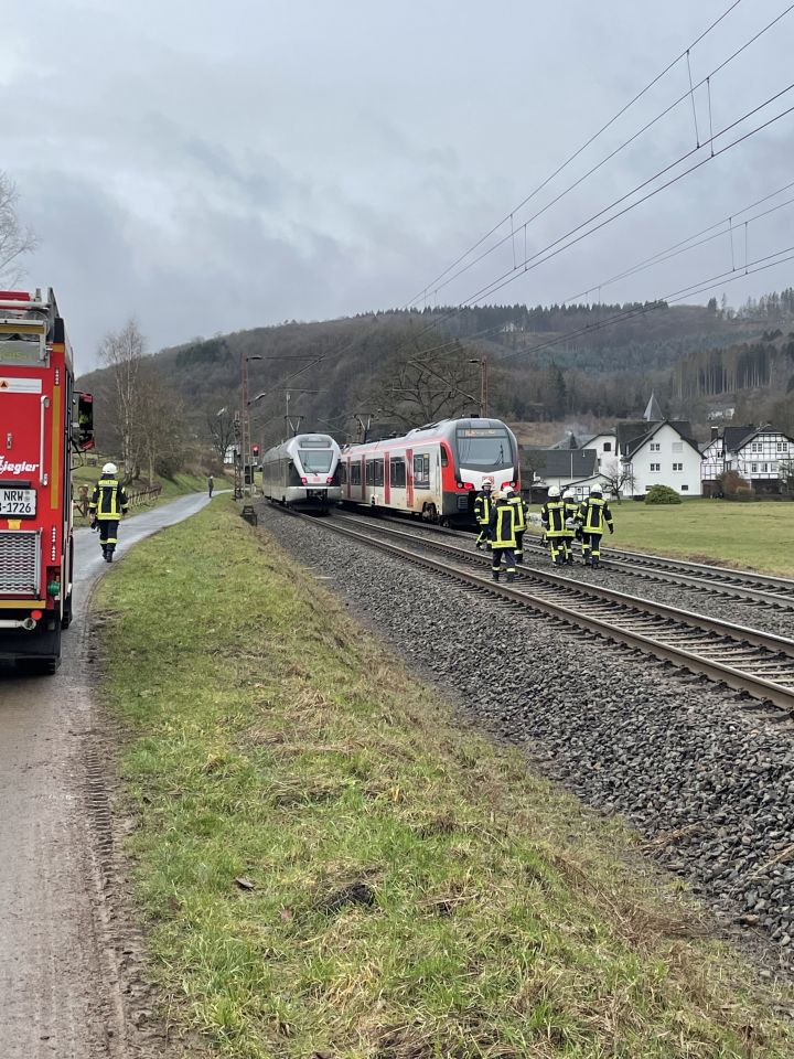 Die Feuerwehr half 50 Passagieren beim Umstieg auf den Gleisen.