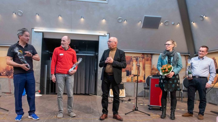 Pre-Opening im Galileo-Park (v.l.): Thomas Müller, Frank Rothfuß, Peter Kaufmann, Gönke Mahlstedt und Bodo Meusel.