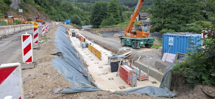 Die Baustelle an der L 539 in Altfinnentrop.