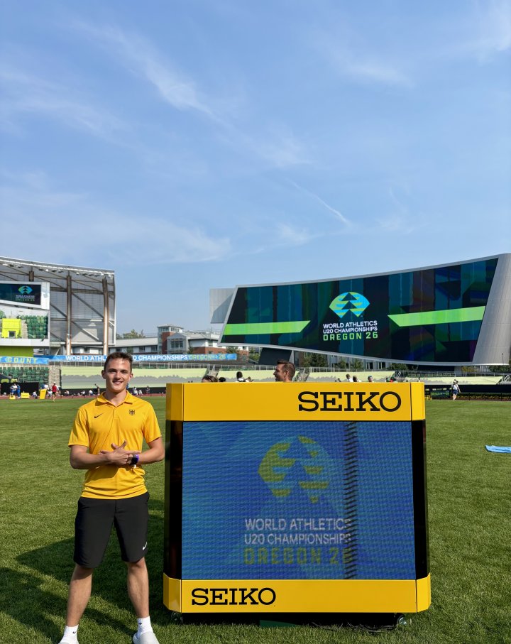 Sprinter Ben Tröster aus Kirchveischeder lief bei der U20-Weltmeisterschaft in Eugene (USA) im 4x100-Meter-Finale auf Platz sieben