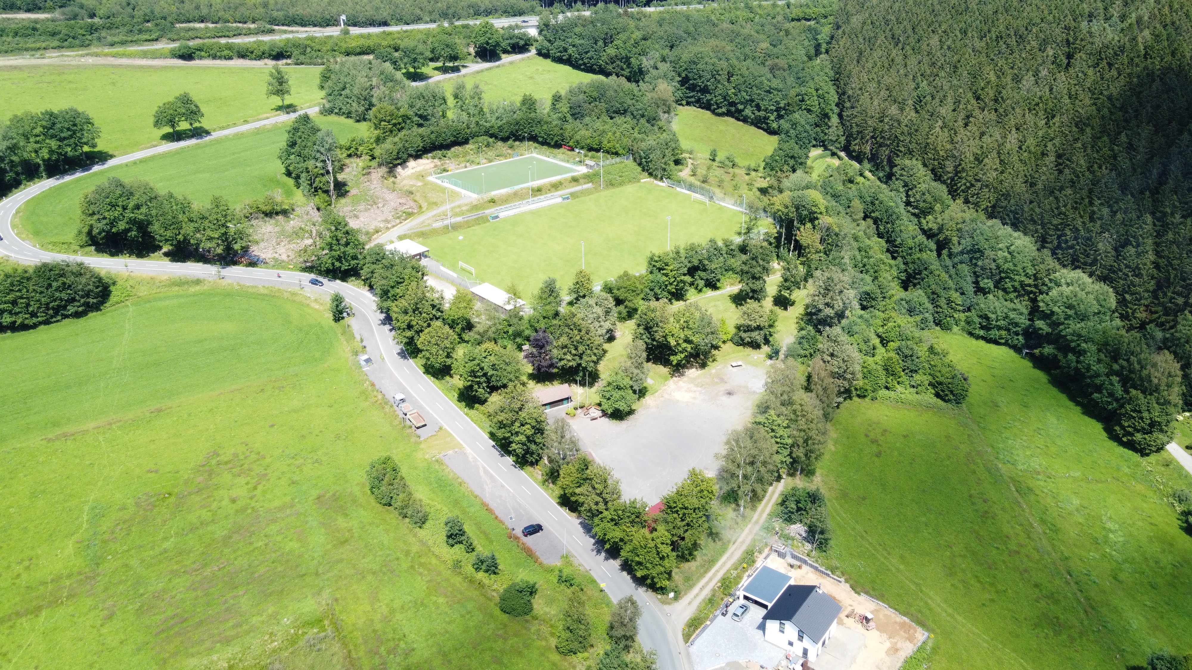 Luftaufnahme: Der Schützenverein Elben plant den Neubau eines Vereinsheims. von privat