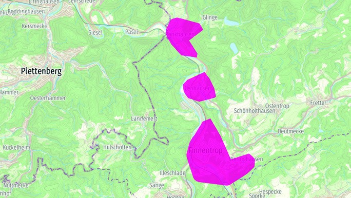 Die Glasfaserausbaugebiet Ortskern Finnentrop und Ortsteilen Bamenohl, Lenhausen, Rönkhausen. von privat