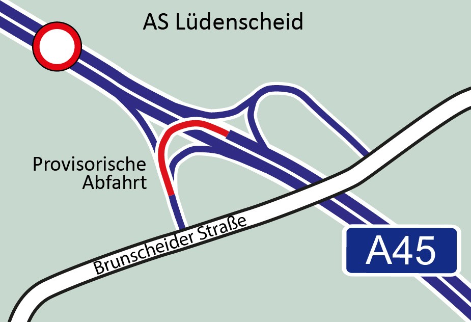 An der A 45 ist der Baustart für eine provisorische Abfahrt bei Lüdenscheid erfolgt. von Autobahn Westfalen