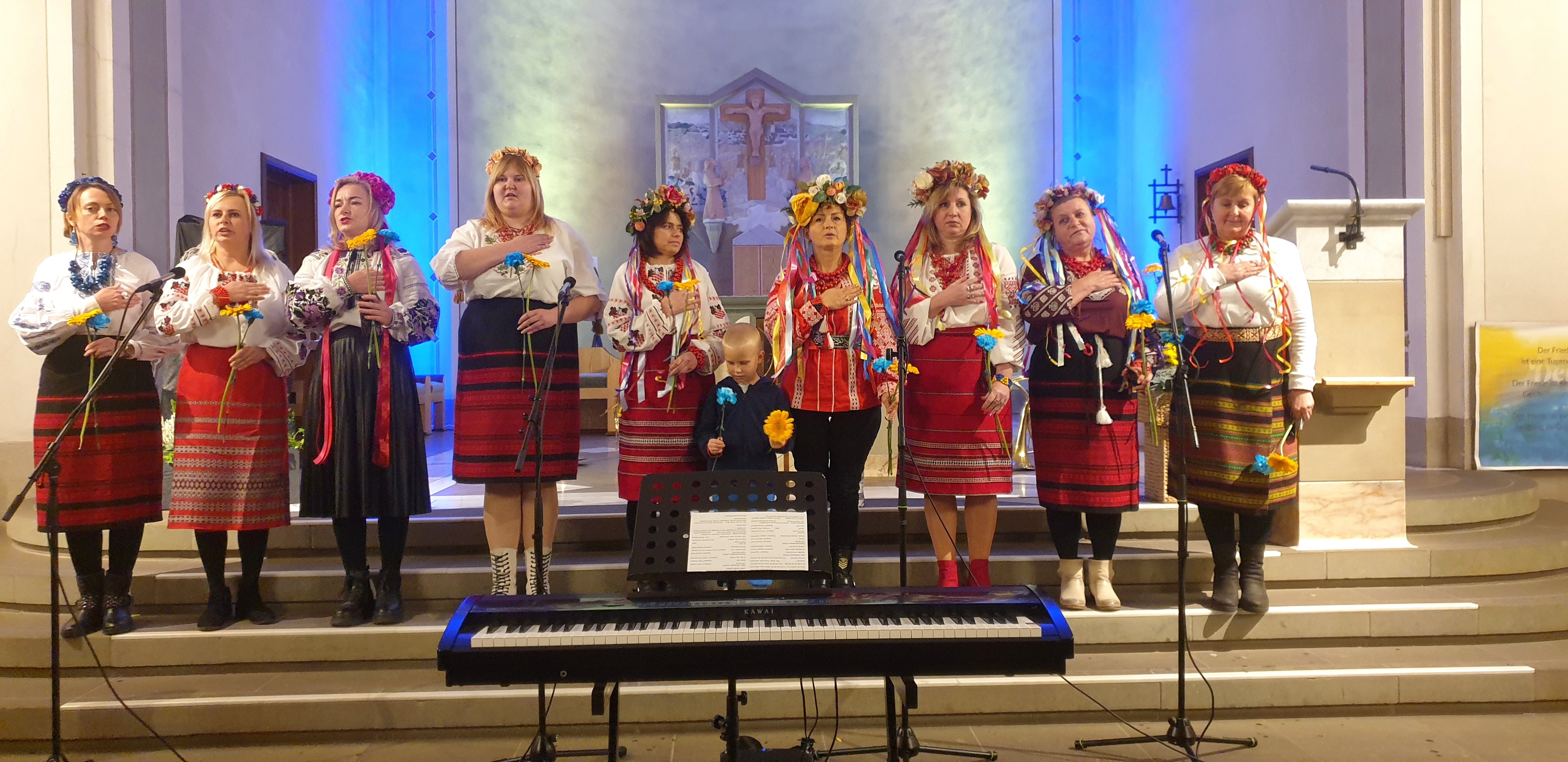Der ukrainische Frauenchores Chervona Kalyna aus Sundern erfreuten mit ausgewählten Liedern. von privat