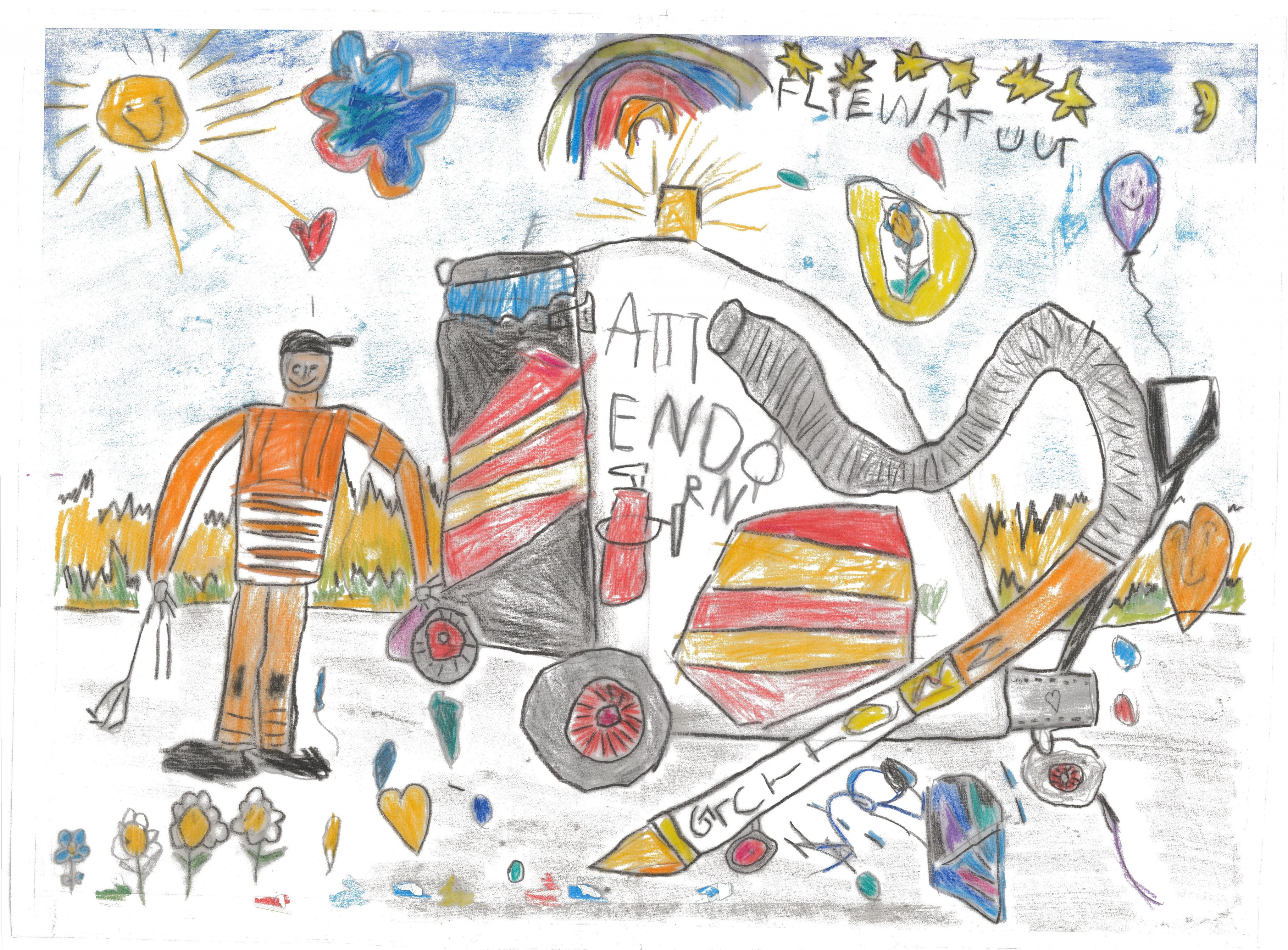 Michael Damm und sein Straßensauger. Mit diesem tollen Bild wurde er überrascht. von privat