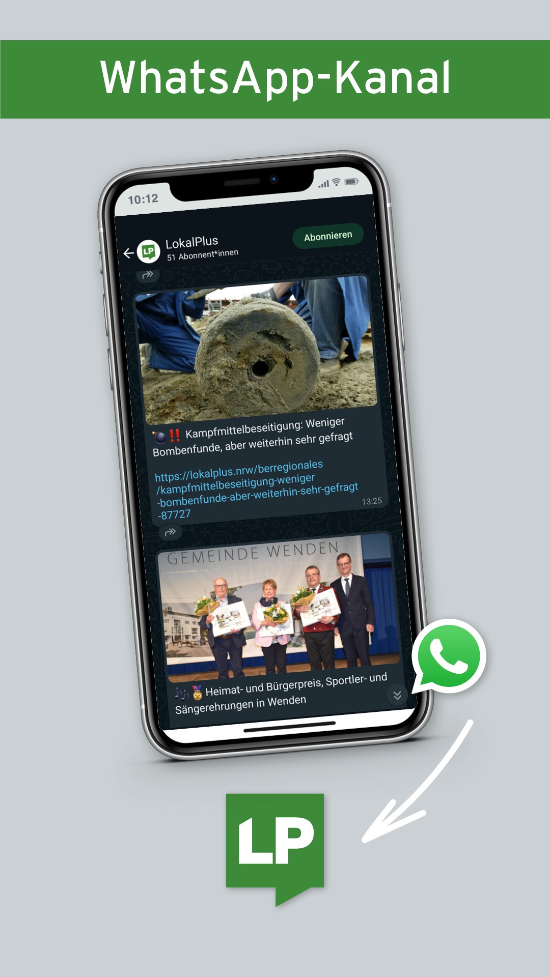 Die Nachrichten-App LokalPlus hat jetzt auch einen Kanal bei WhatsApp. von Ralph Schneider