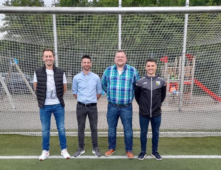 Trainer 2. Mannschaft (von links): Daniel Bochnig (BWO), Christopher Hoppe, Thorsten Hermes (SVO) und Arthur Nawrath (TuS). von privat