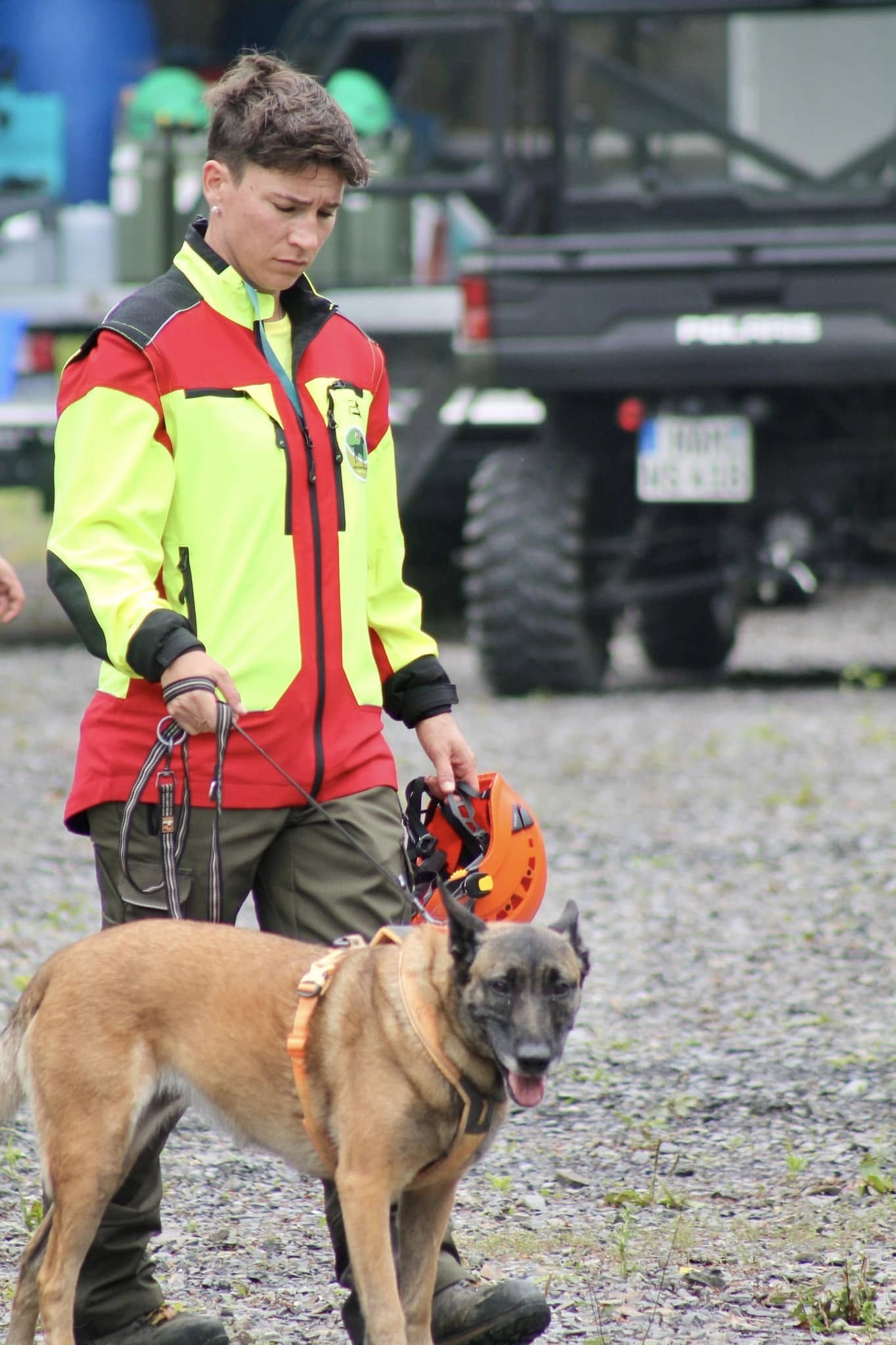 Speziell ausgebildete Hunde sind im Einsatz. von Kreis Olpe