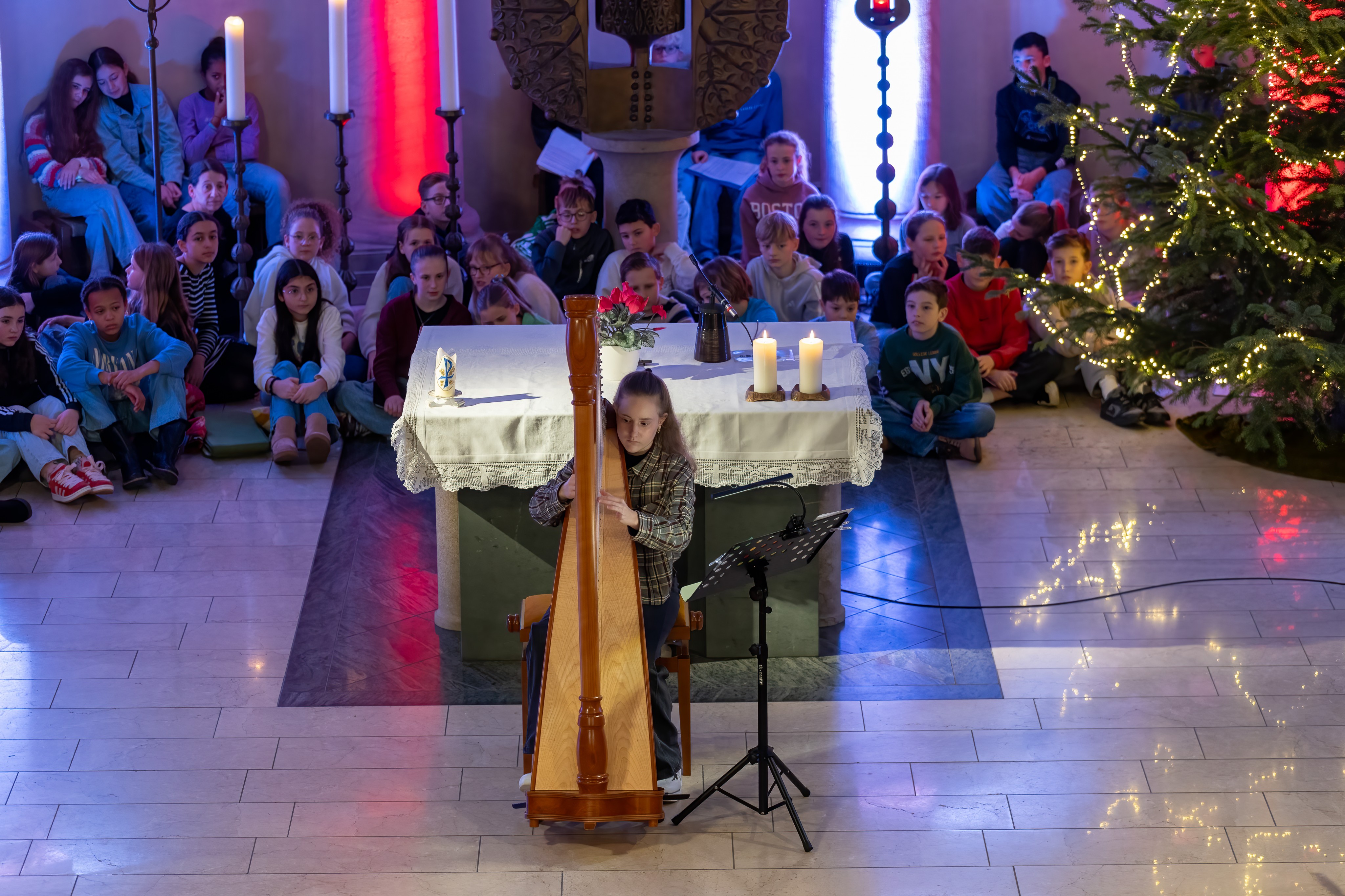 Harfenistin Hannah Stupperich in Aktion. von privat