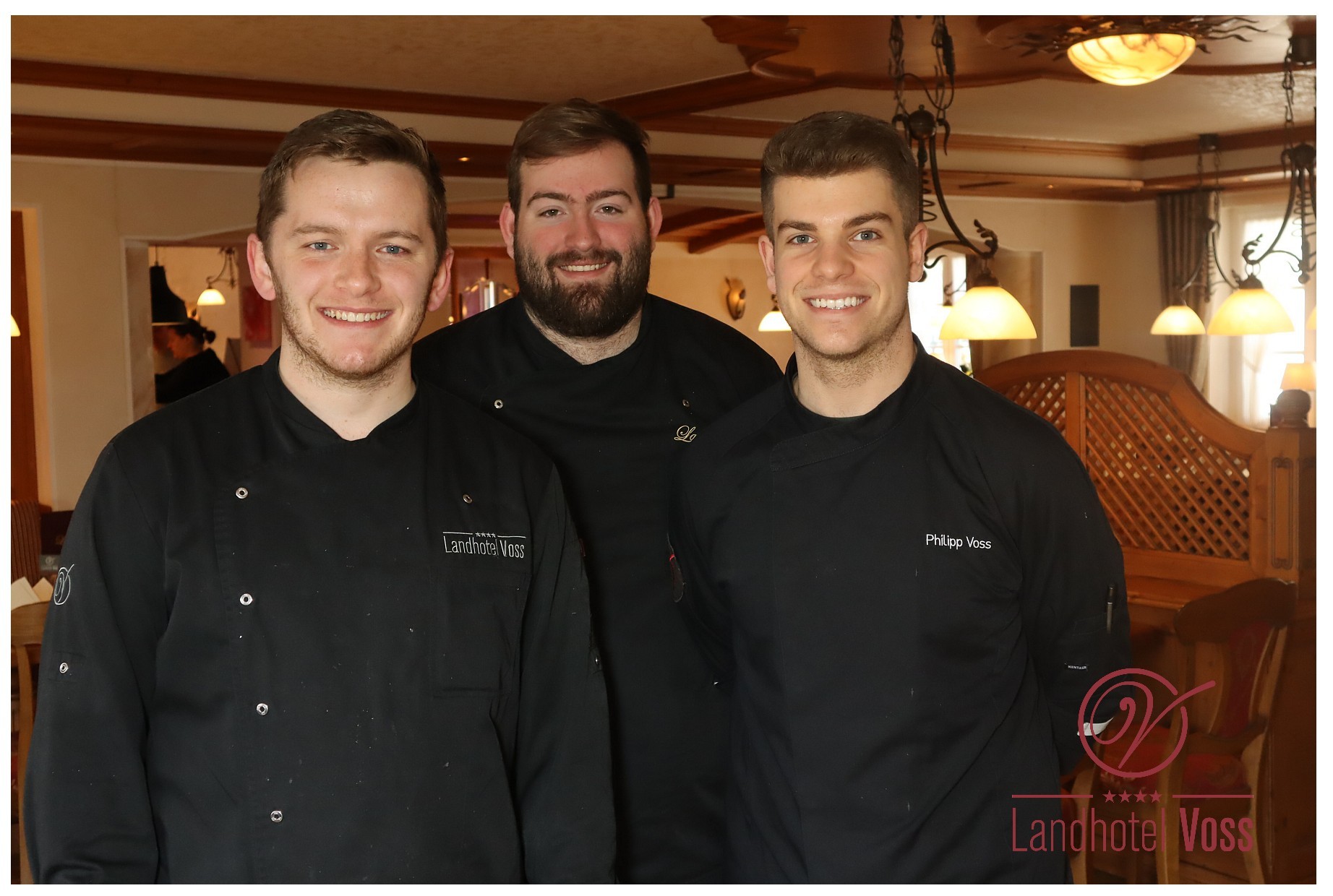 Das Küchenteam aus dem Landhotel Voss: (v.l.) Christian Hillebrandt, Moritz Wiethoff und Philipp Voss. von Landhotel Voss