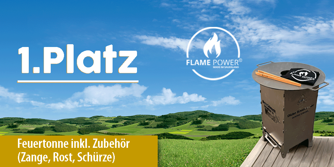 Hauptpreis beim WM-Tippspiel ist eine Metten-Feuertonne inklusive Zubehör (Zange, Rost und Schürze). von Metten