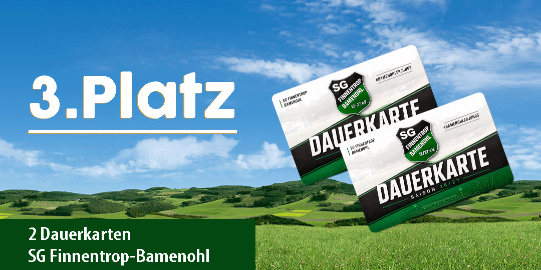 Als dritten Preis winken zwei Dauerkarten für die SG Finnentrop/Bamenohl für die Saison 2026/2027. von Metten