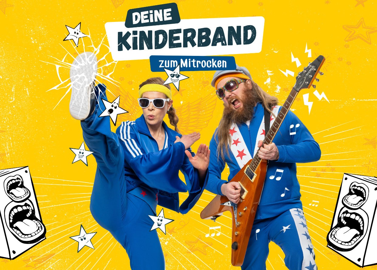 „Deine Kinderband“ sorgt am Stadtfest-Sonntag für beste Stimmung auf der OT-Bühne. von privat